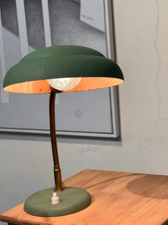 Vintage mint green Aluminor gooseneck UFO desk lamp