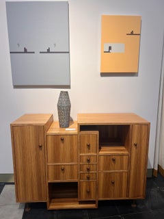 1990s cabinet in zebra wood - a unique prototype called Saludo a Eduardo Chilida