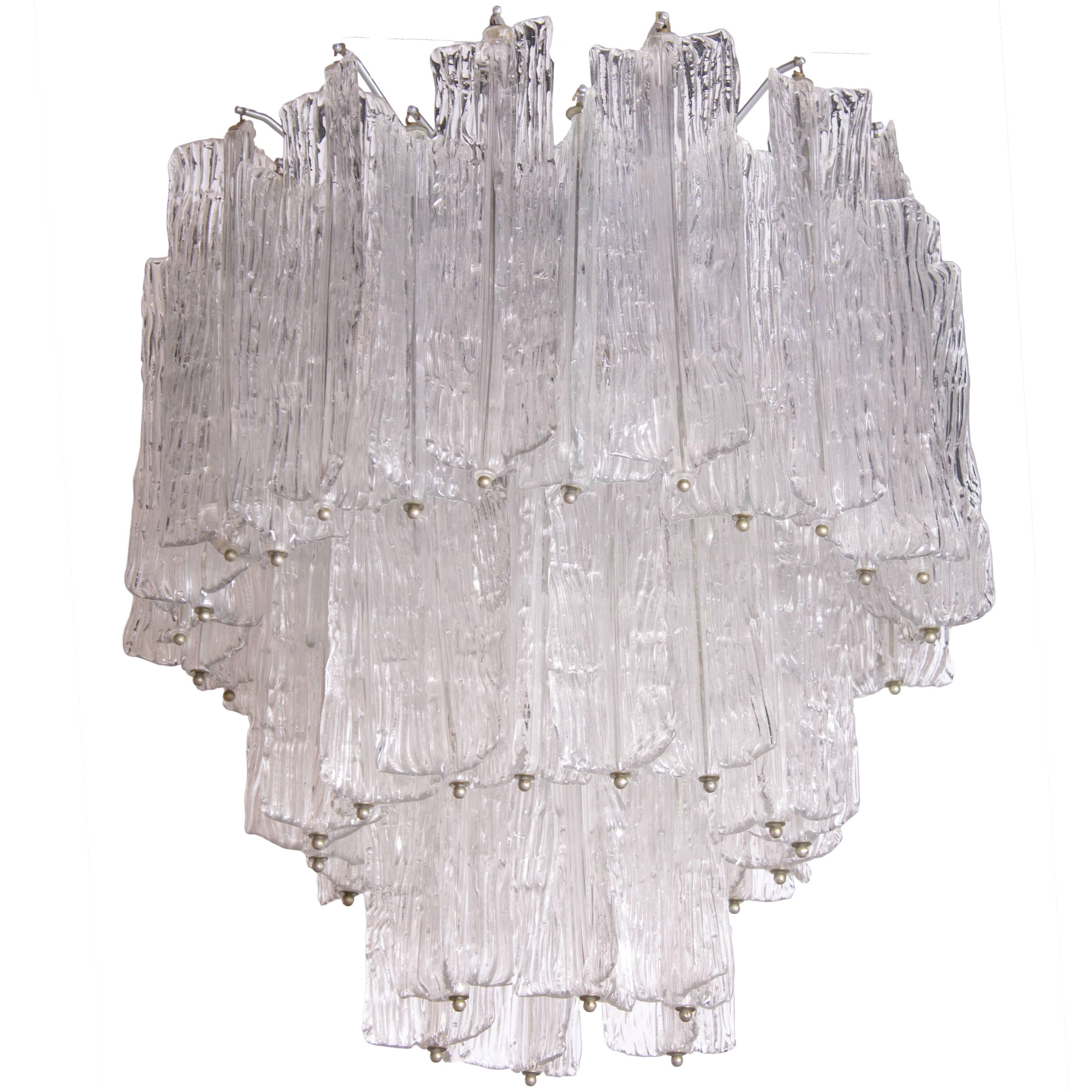 Clear Murano Chandelier by Toni Zuccheri For Sale