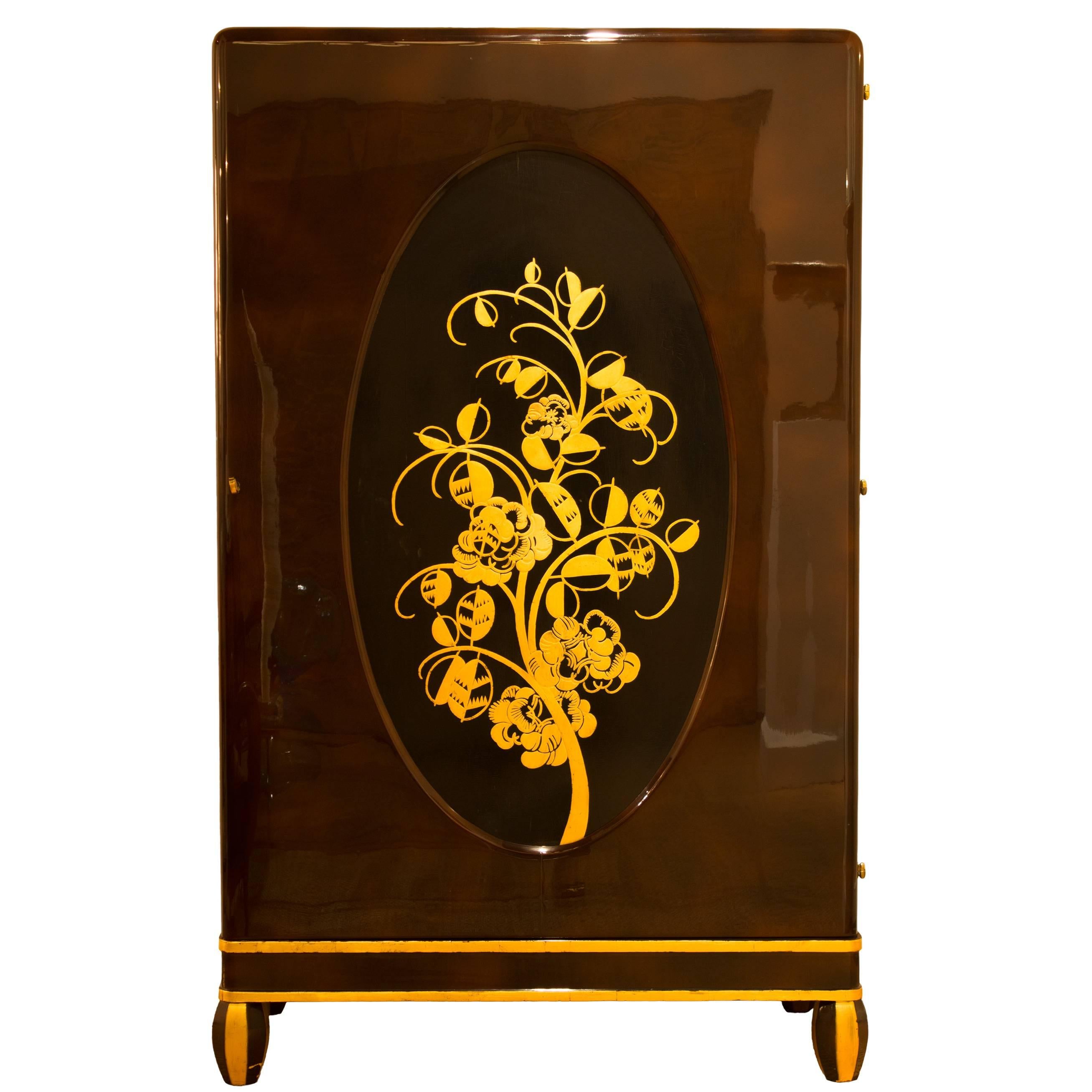 Lacquered Cabinet by Michel Dufet, 1930s For Sale
