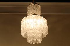 Tiered Chandelier in Clear Murano Polyhedron Glass