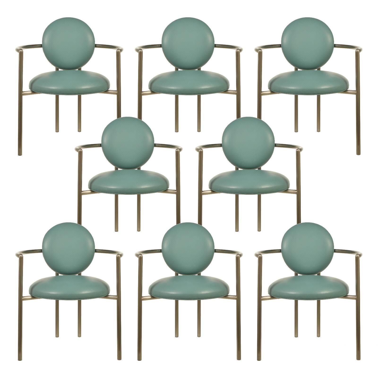 Set of Eight Brueton Armchairs by Stanley Jay Friedman
