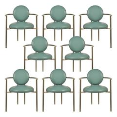 Set of Eight Brueton Armchairs by Stanley Jay Friedman