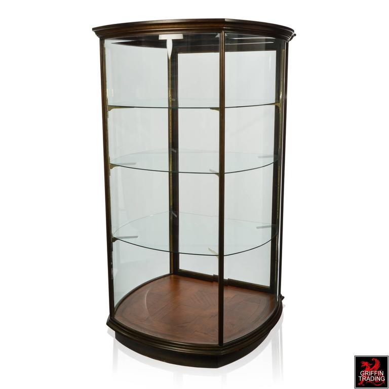 Large CustomMade Curved Glass Vitrine / Display For Sale at