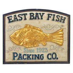 Vintage East Bay Fish Packing Company Trade Sign