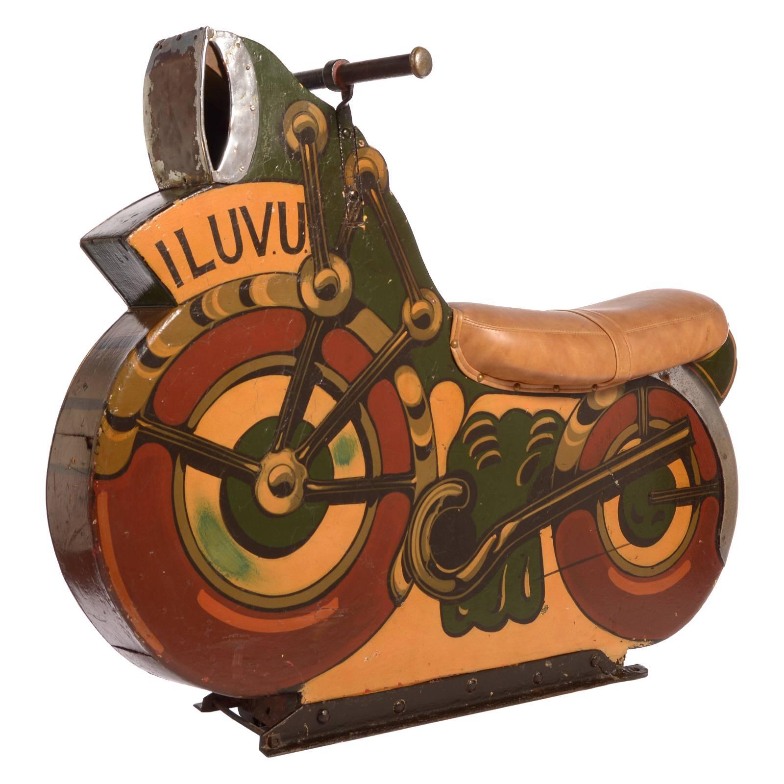 Antique Motorcycle Ride for a Carnival Carousel and Merry-Go-Round For Sale