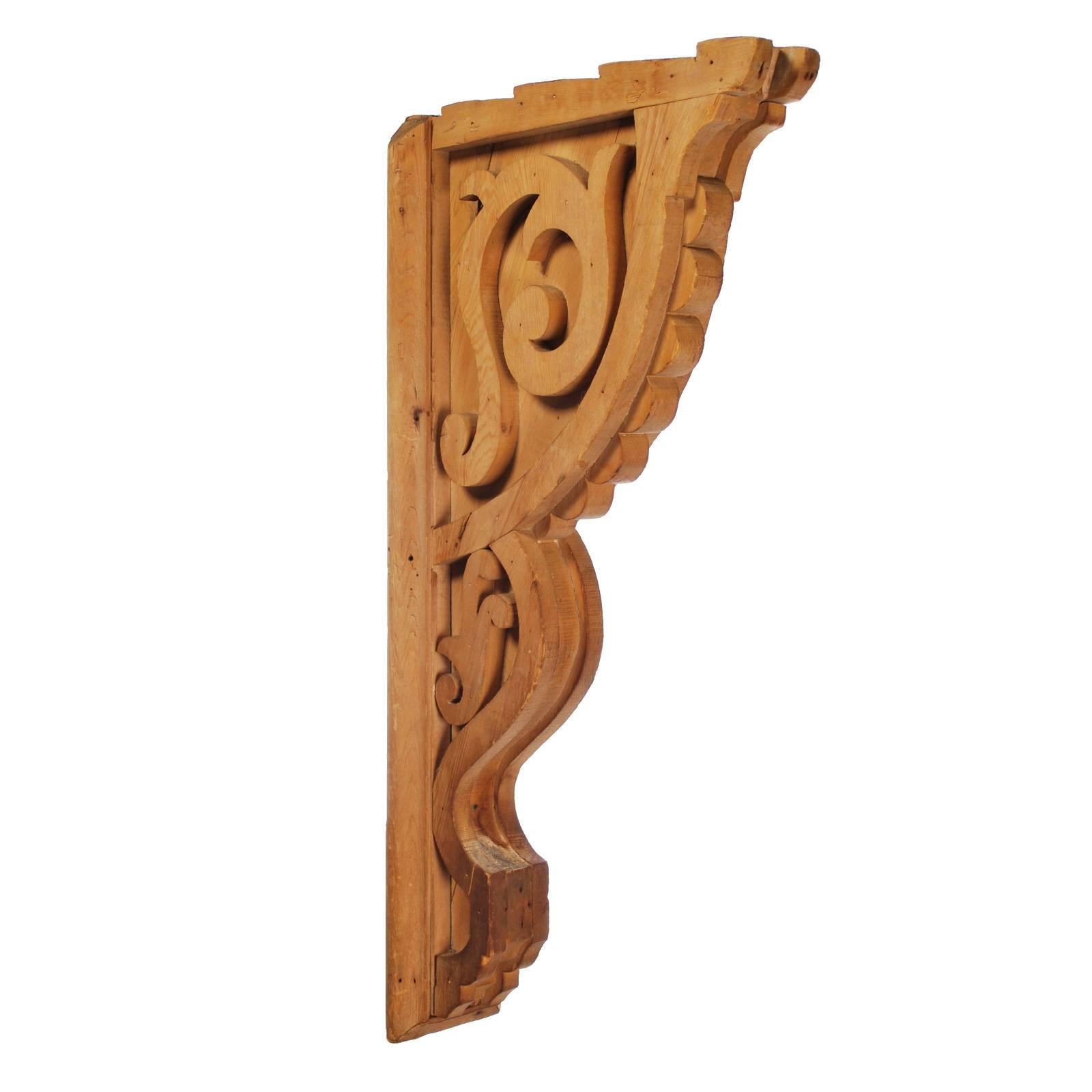 Large Antique Wood Corbel, Bracket / Architectural Element For Sale