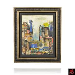 Dallas Mixed-Media Collage Signed Original