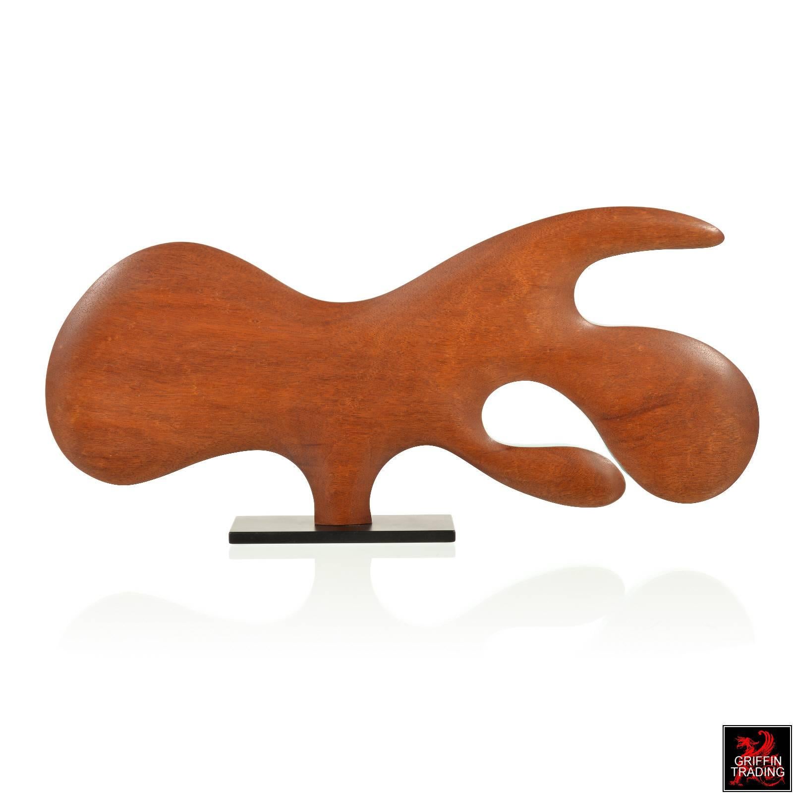 Hand-Carved DRH1 Modern Wood Sculpture For Sale
