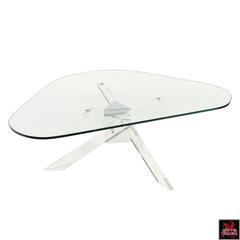 Mid-Century Modern Acrylic, Chrome and Glass Cocktail Table