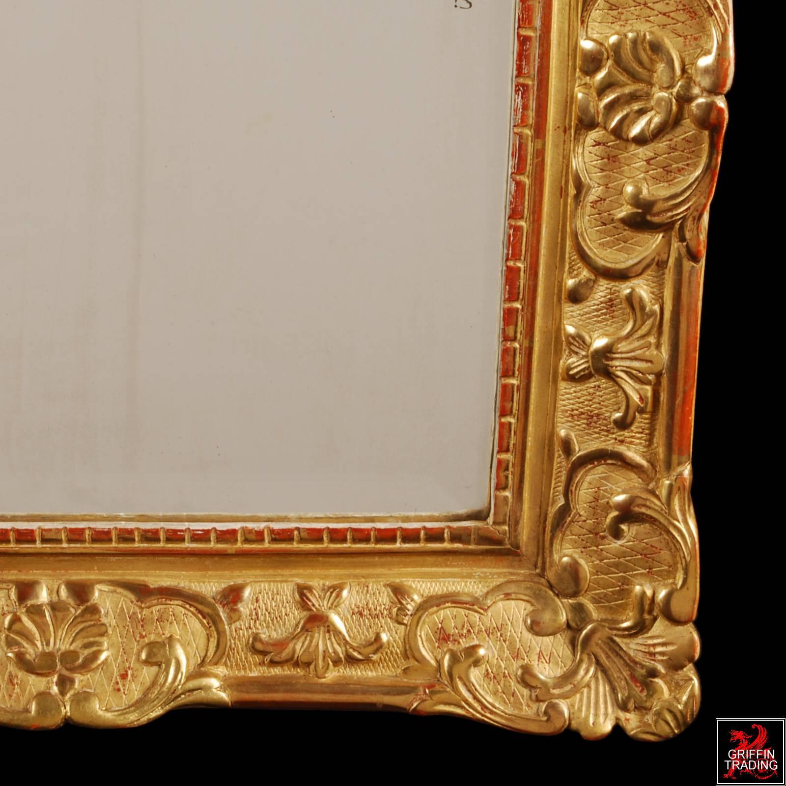 French Regency Beveled Mirror with Gold Giltwood Frame For Sale 3