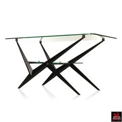 Angelo Ostuni Black and Glass Side Table or Coffee Table