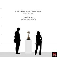 LED Industrial Desk Lamp or Table Lamp with Clock