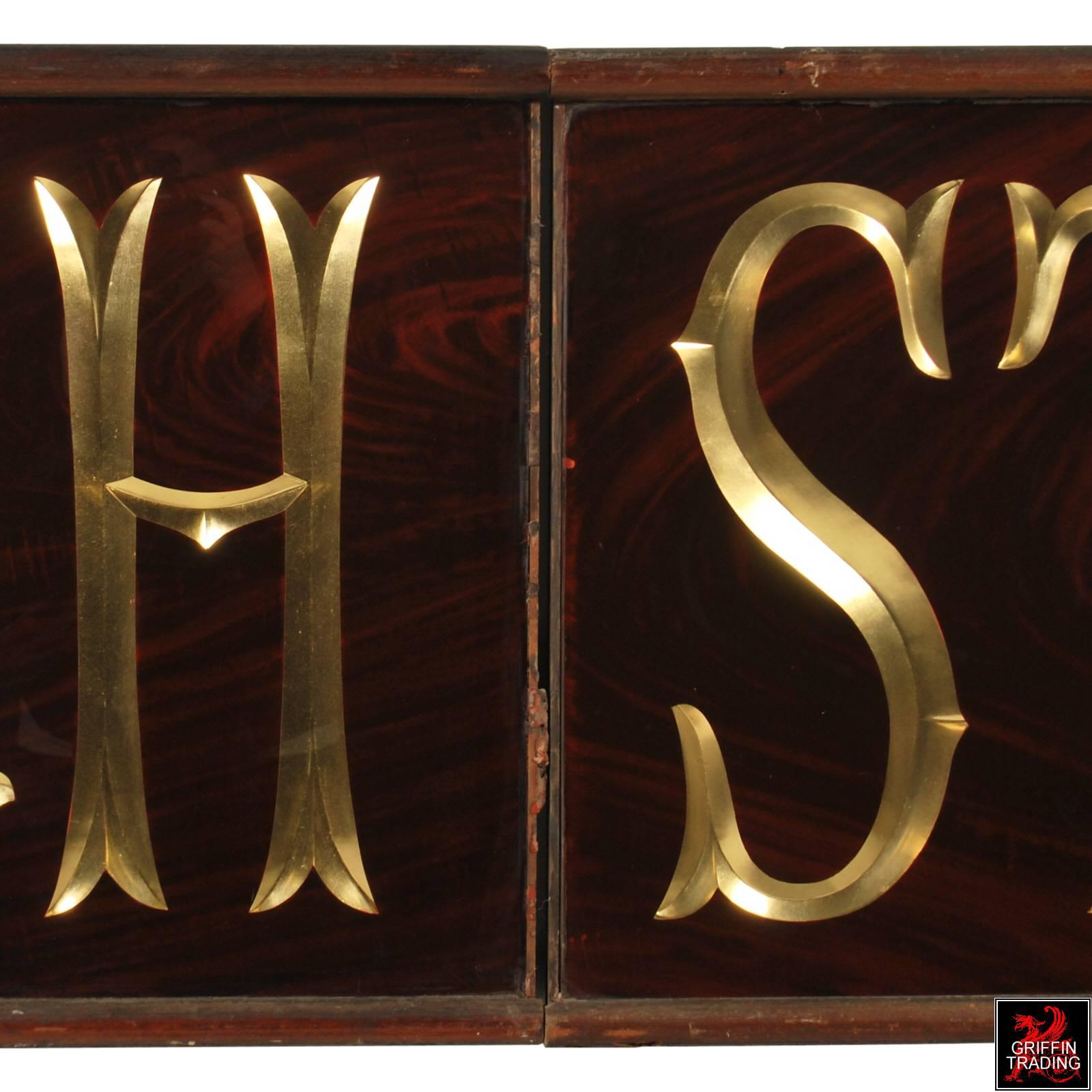 Scotch Stores Antique Pub Sign with Gold Leaf Lettering In Excellent Condition For Sale In Dallas, TX