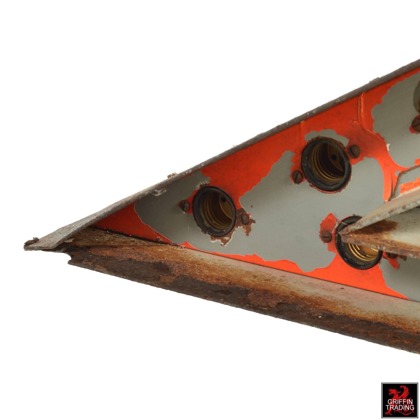 American Authentic Vintage Lighted Flashing Arrow Sign, Double Sided