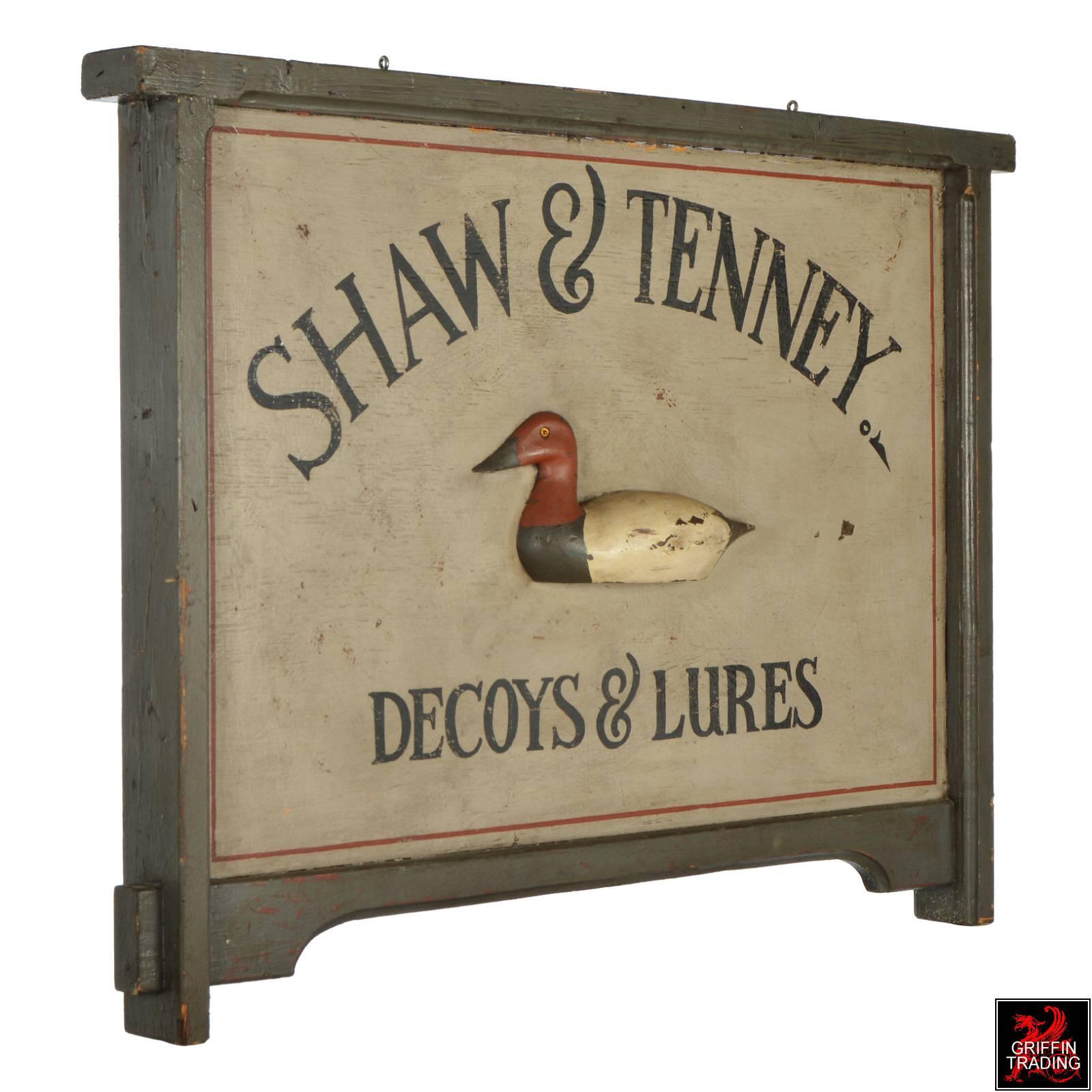 American Shaw and Tenney Decoys and Lures Trade Sign For Sale