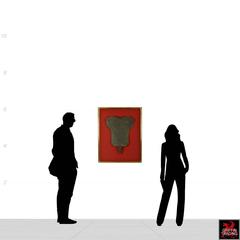 Chinese Bronze Fan-Shaped Temple Standard with Gold Leaf Frame