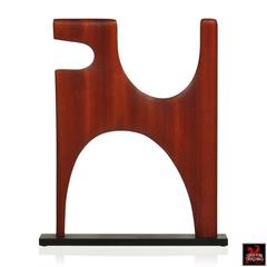DRH16 Modern Dog Wood Sculpture, Mid-Century Modern Style