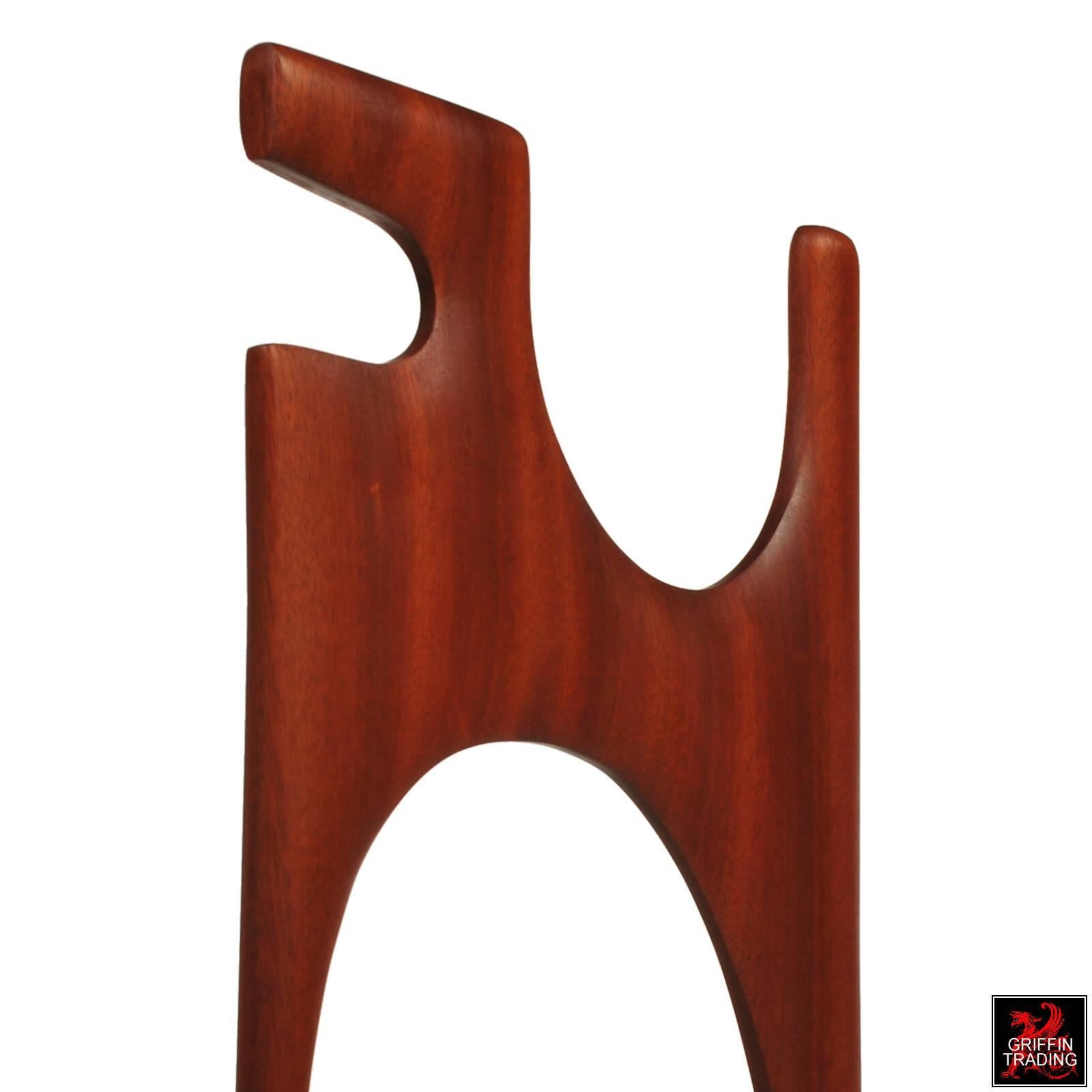 DRH16 Modern Dog Wood Sculpture, Mid-Century Modern Style In Excellent Condition For Sale In Dallas, TX