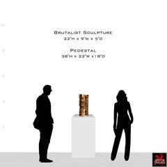 Brutalist Modern Abstract Sculpture in Bronze