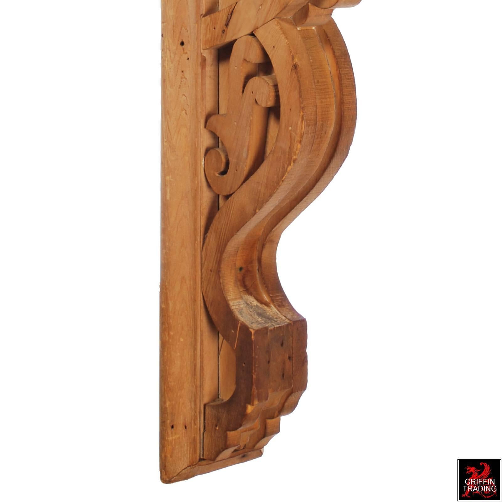 Large Antique Wood Corbel, Bracket / Architectural Element For Sale 1
