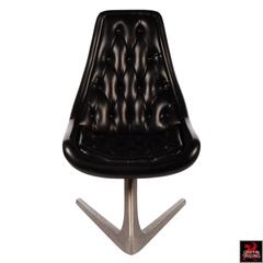 Six Chromcraft Sculpta Chair, Star Trek Chair in Black with Aluminum V-Base