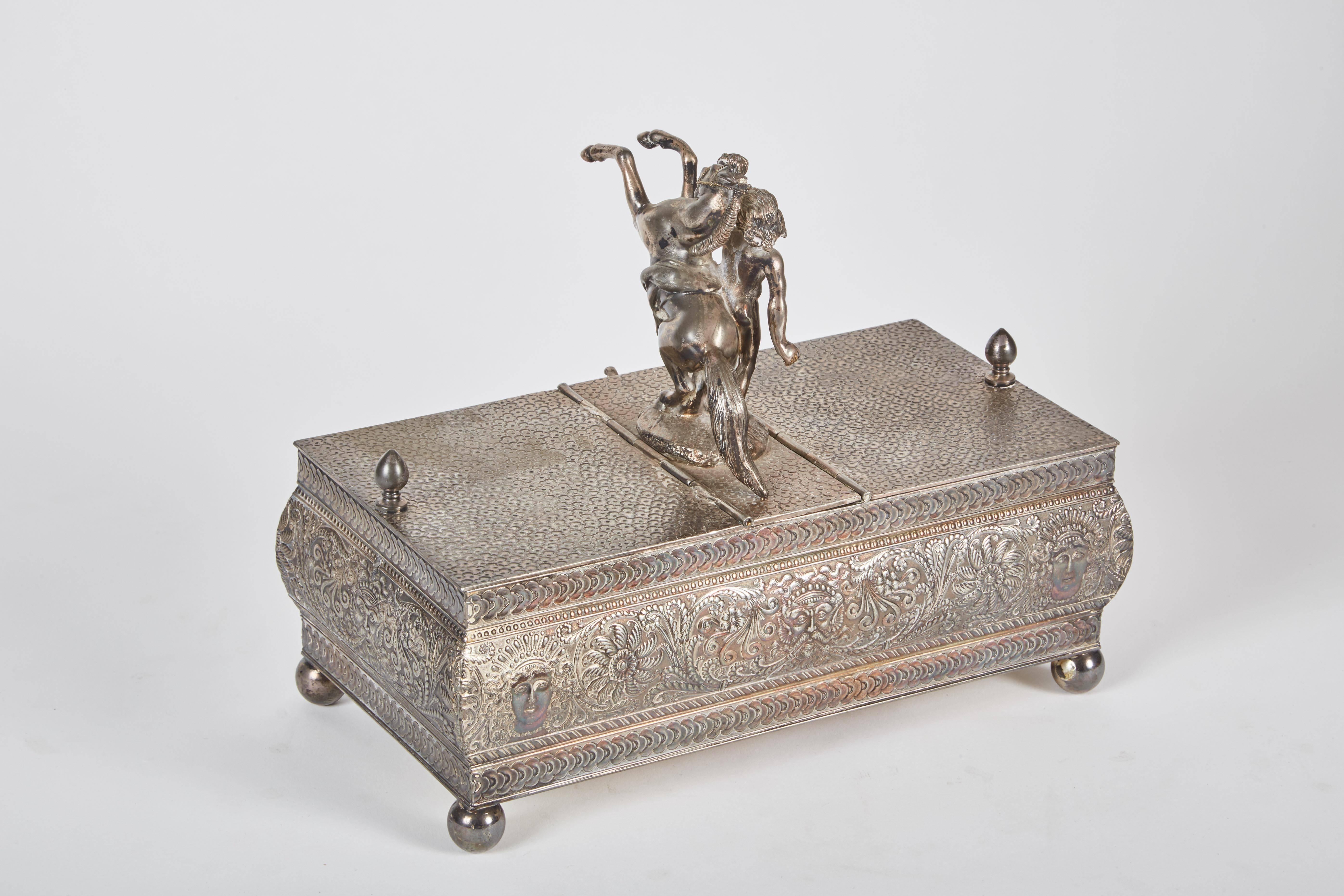 Victorian Fine 19th Century Italian Silver-Plated Humidor