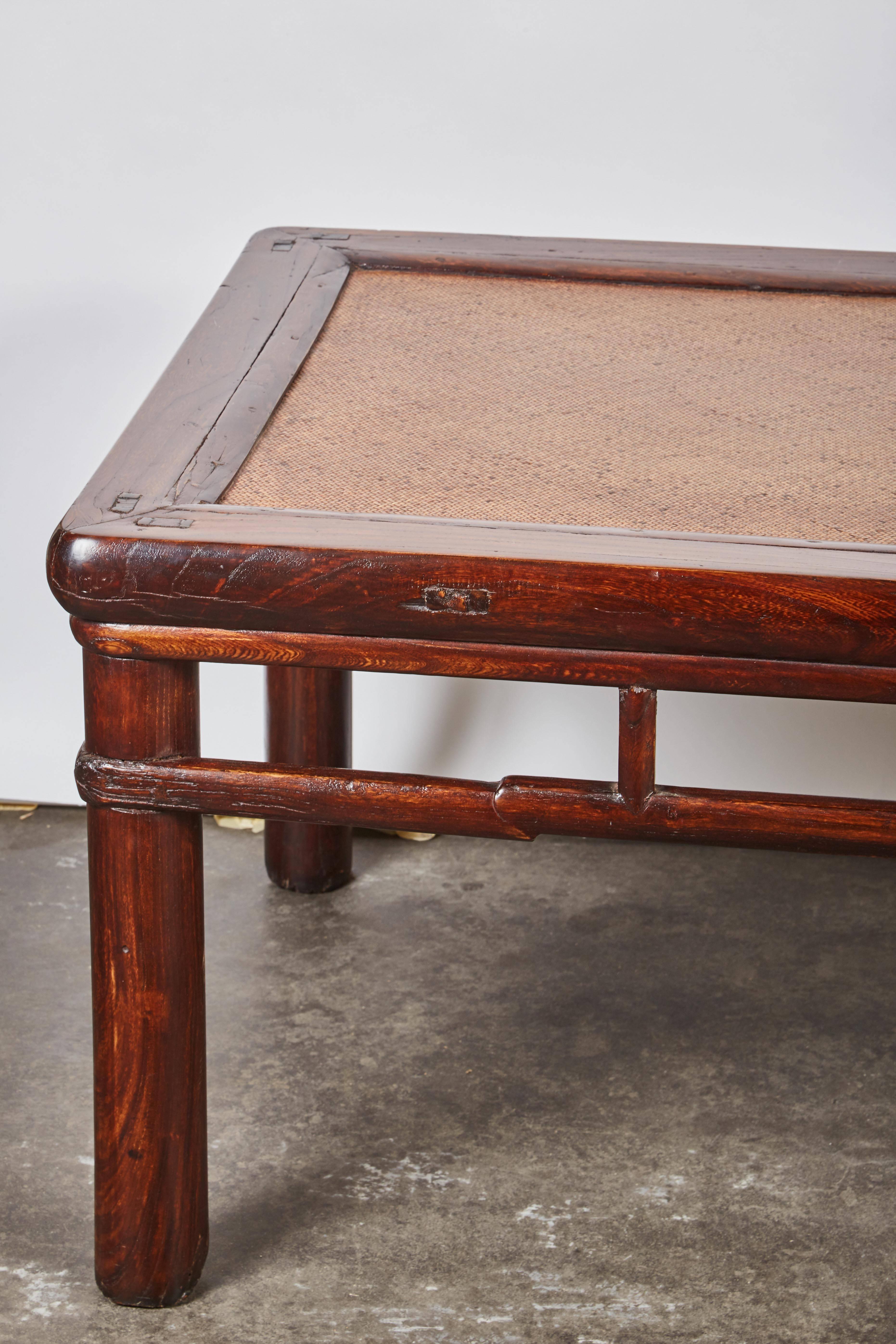 18th Century Chinese Elm Daybed with Rattan Top In Good Condition In San Marino, CA