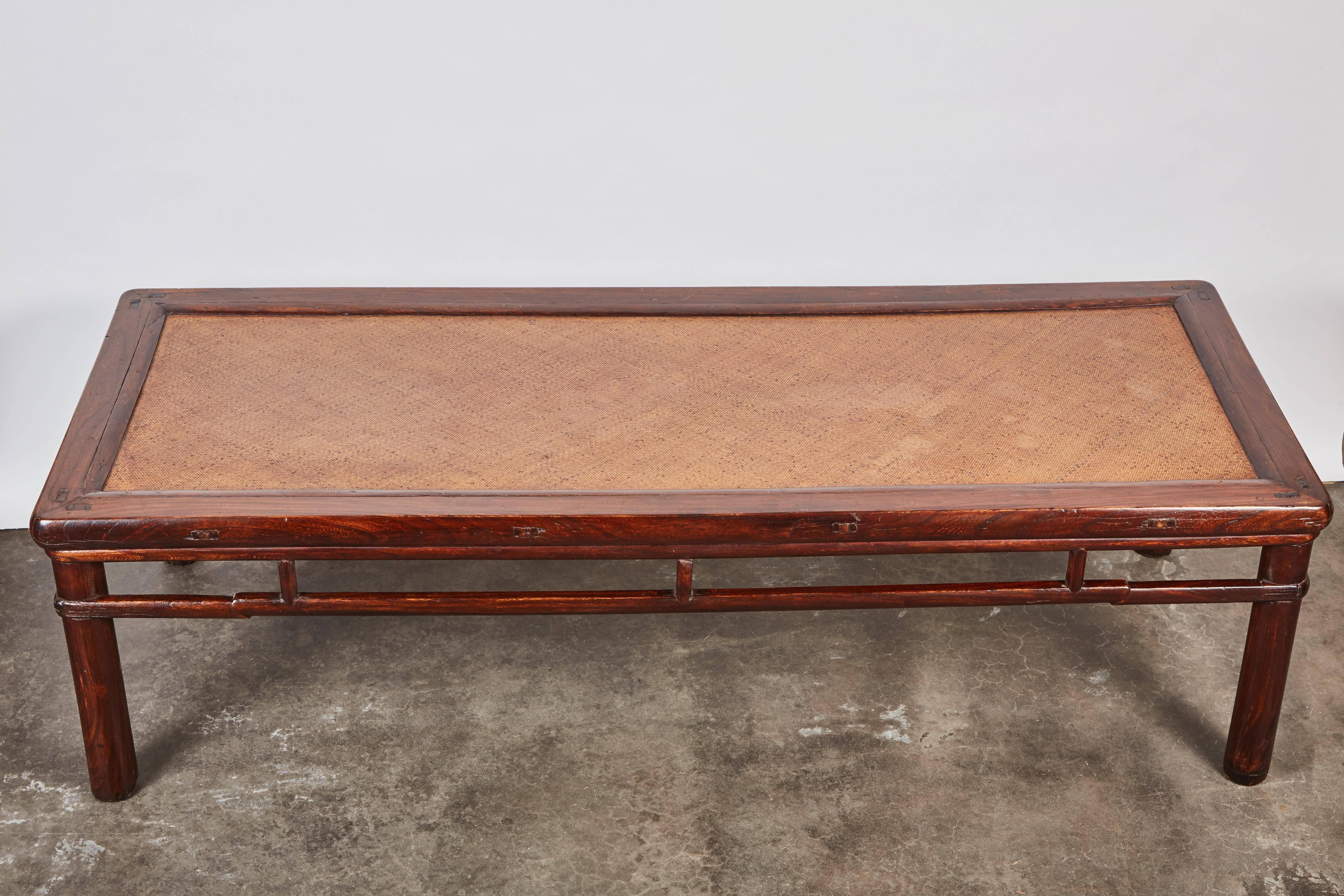 18th Century Chinese Elm Daybed with Rattan Top 3