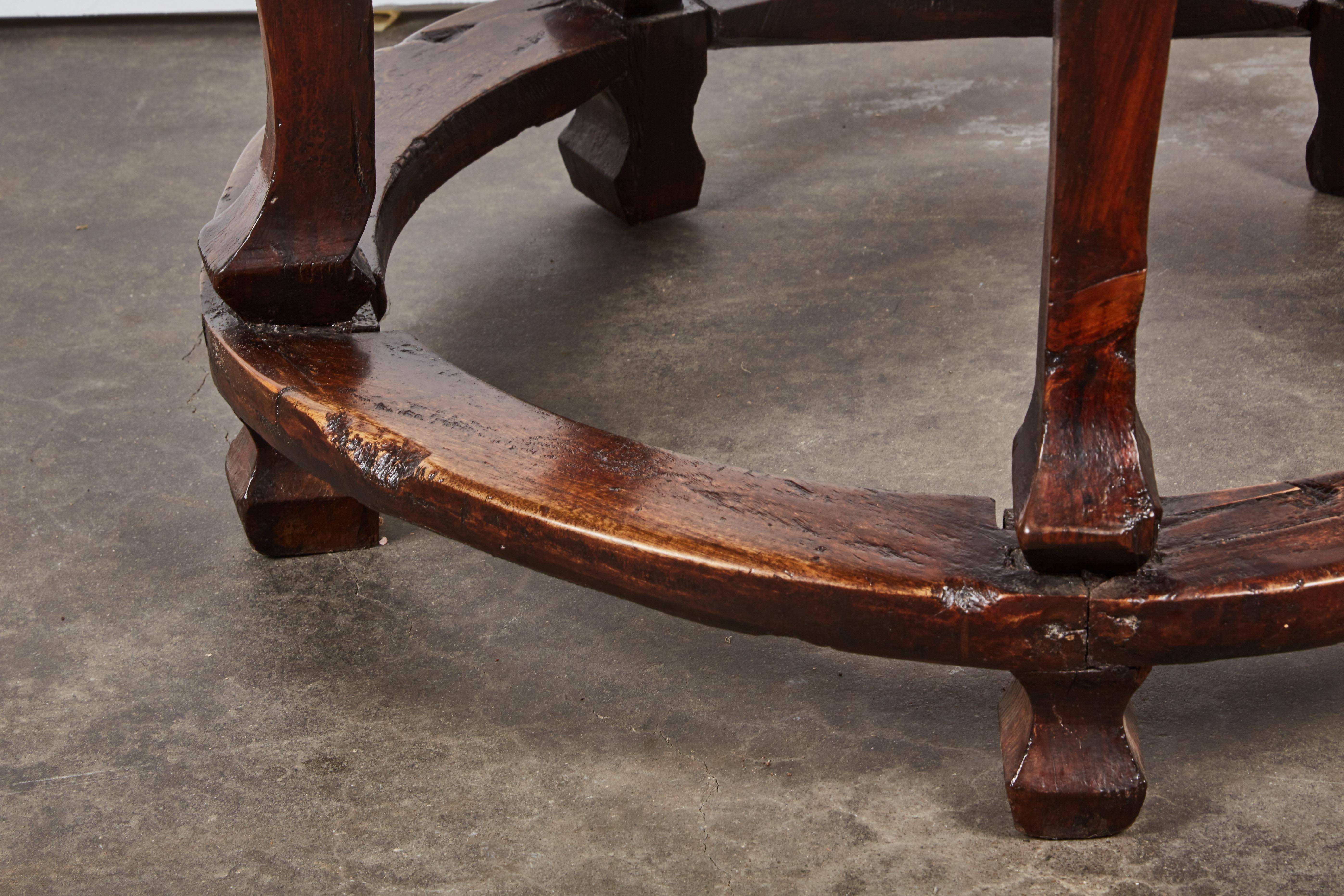 Mid-18th Century Chinese Elm Low Round Table 4