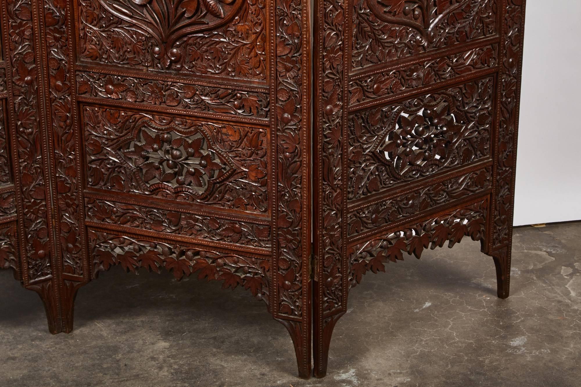 Three-Panel 20th Century Indian Carved Screens 2