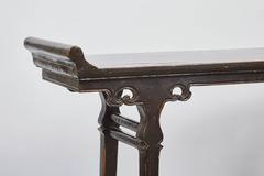 Chinese Black Lacquer Altar Table with Sword Legs