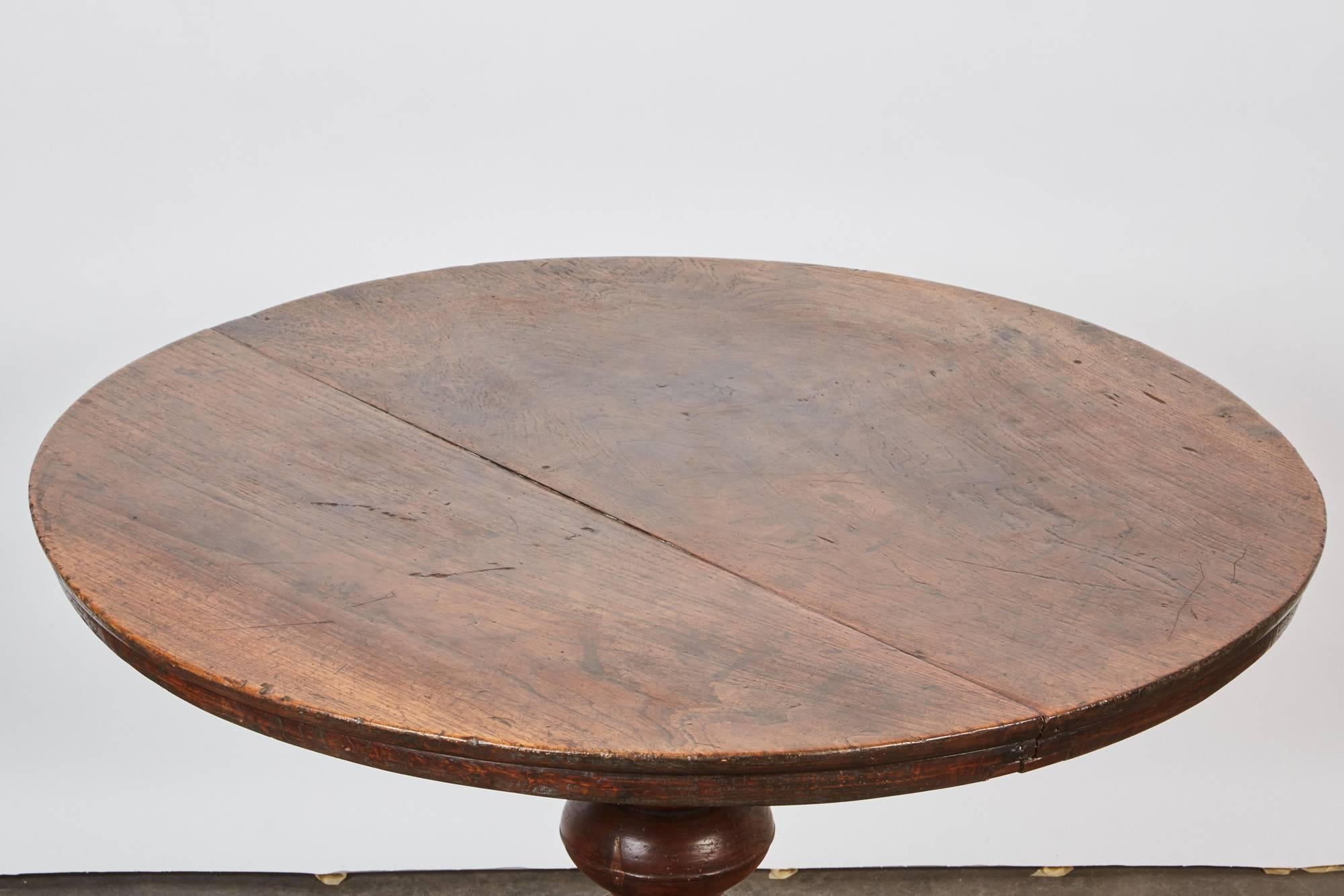 Dutch Colonial Indonesian Medium Teak Pedestal Table 