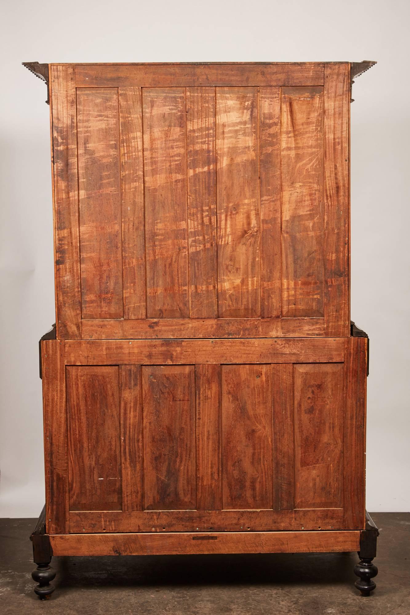 19th Century British Colonial Satin Wood and Ebony Cabinet For Sale 2