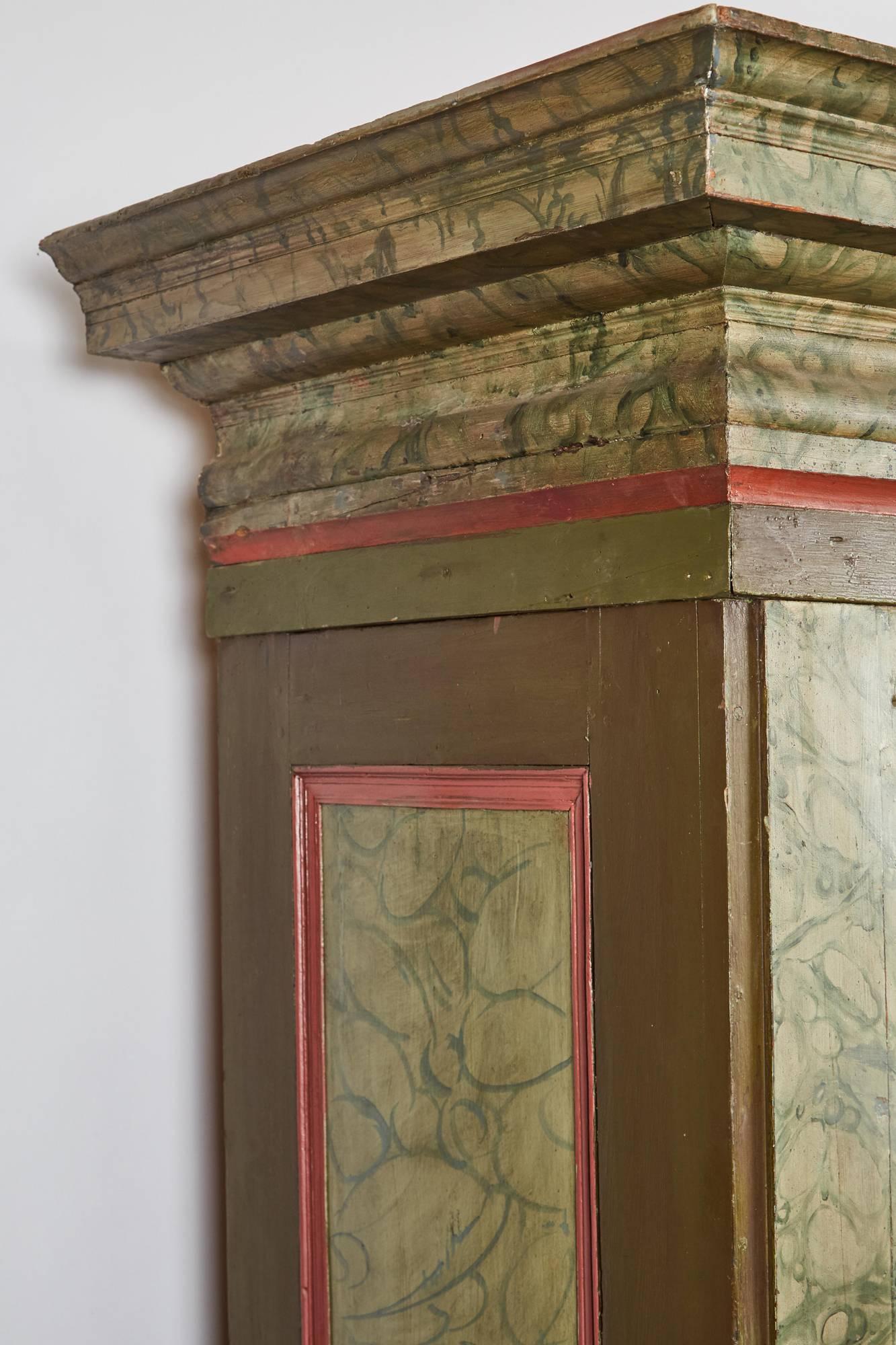 18th Century and Earlier 18th Century Danish Baroque Two-Door Cabinet For Sale