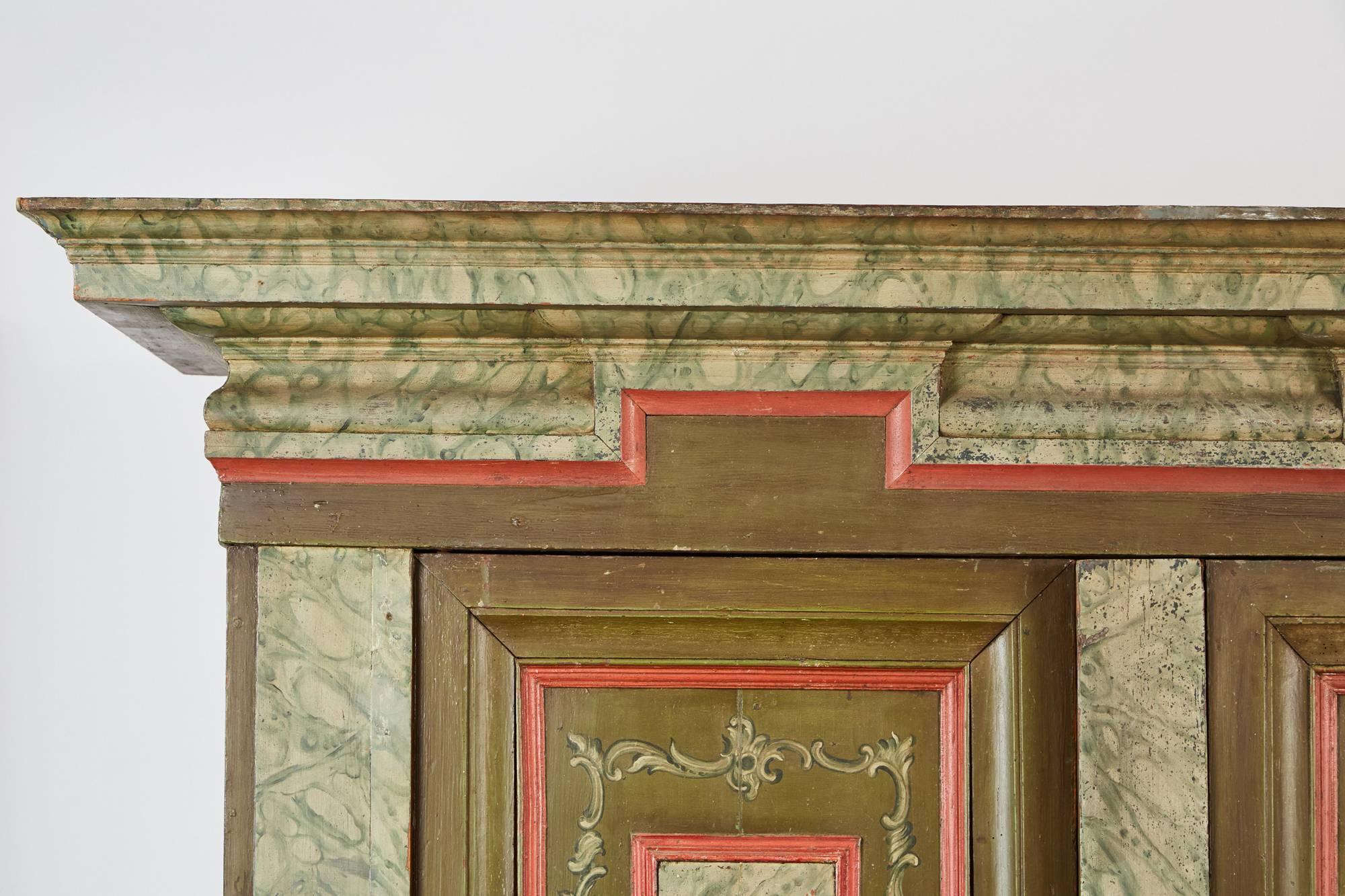 18th Century Danish Baroque Two-Door Cabinet In Good Condition For Sale In Pasadena, CA