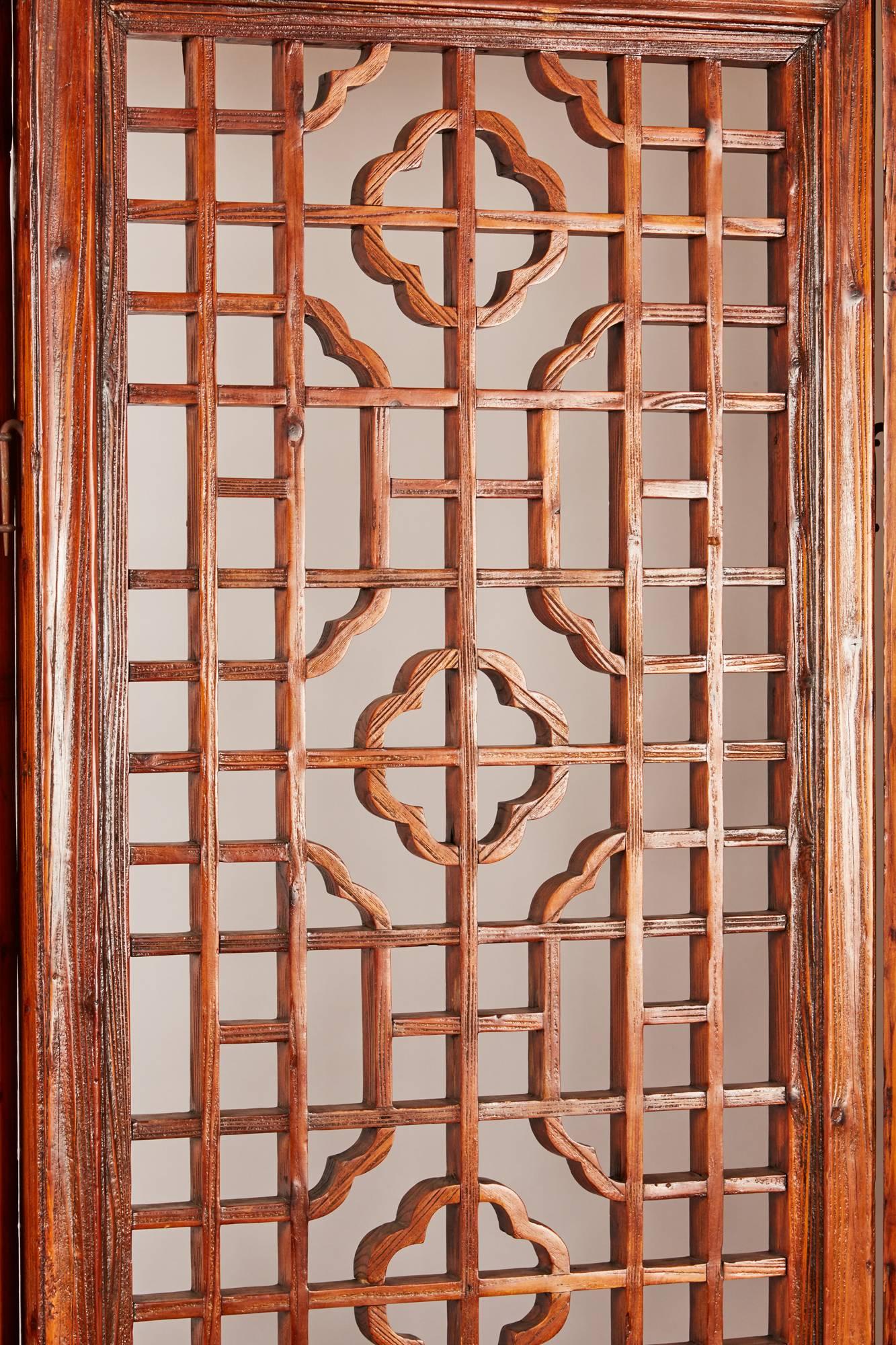 Set of 12 Brown Late 19th Century Chinese Geometrically Carved Panels 3