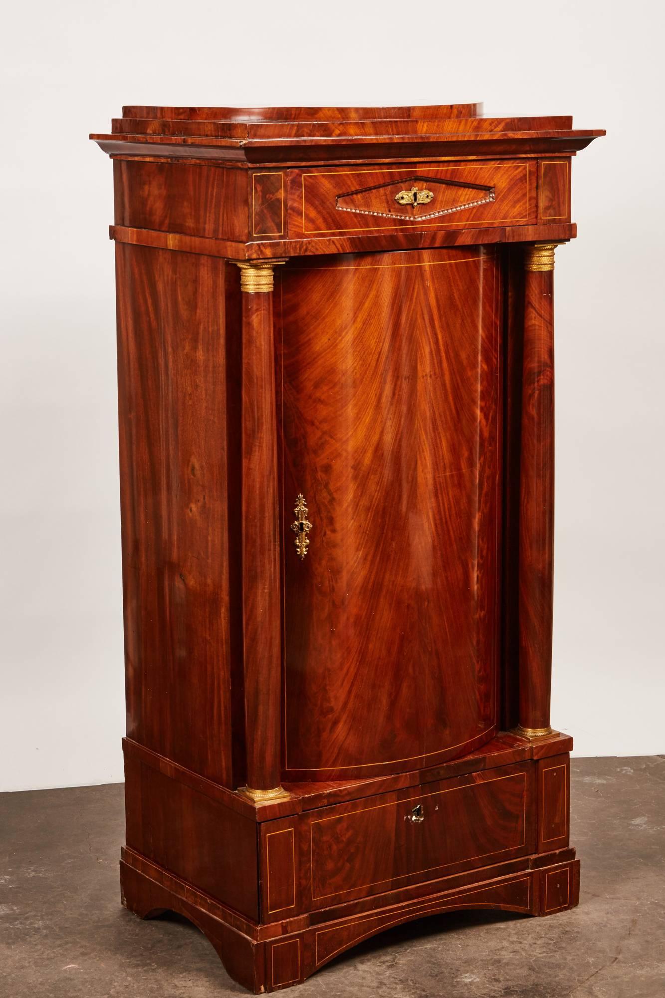 19th Century Danish Mahogany Empire Cabinet In Good Condition For Sale In Pasadena, CA