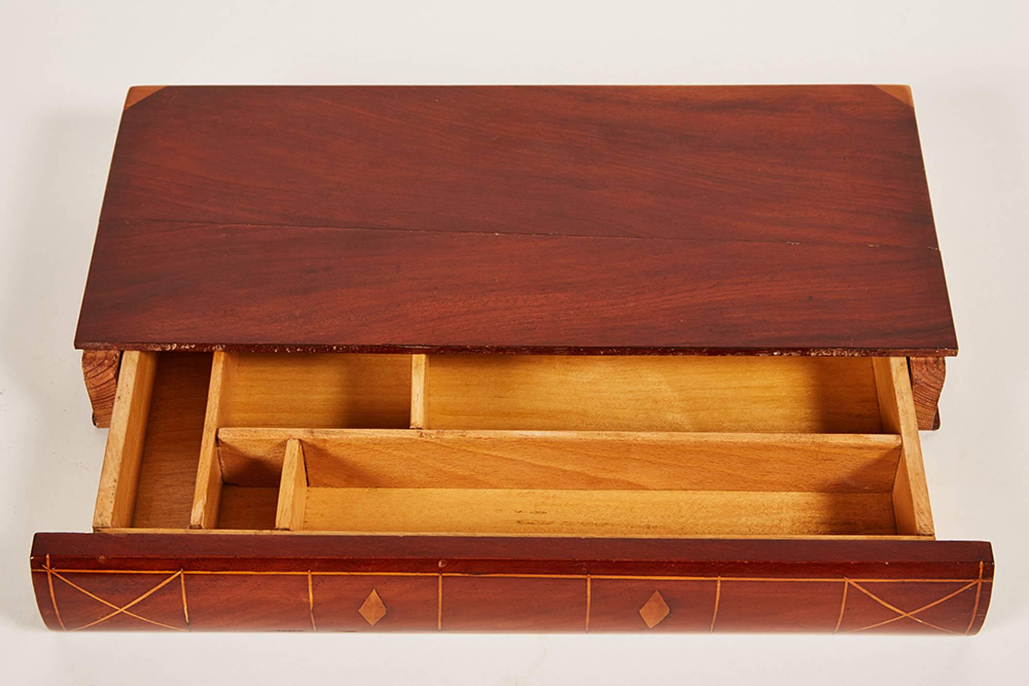 19th Century English Mahogany Faux Book Box