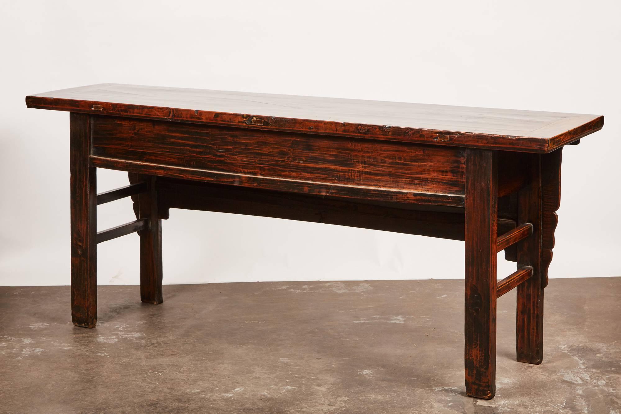 Late 18th Century Chinese Qing Elm Console Table with Drawers 7