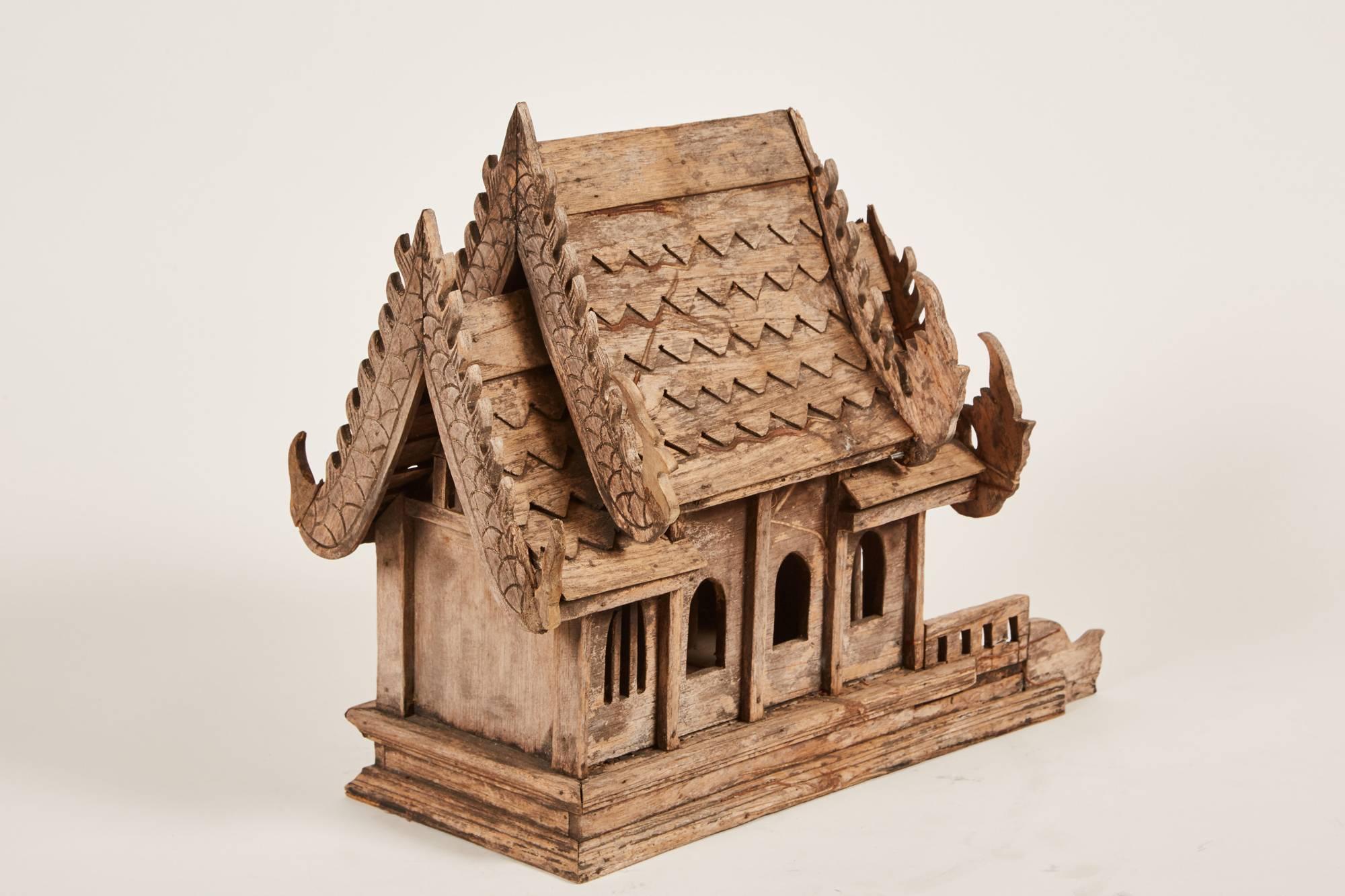 20th Century Teak Spirit House of the Buddhist Temple “Vihara” in Thailand In Good Condition In San Marino, CA