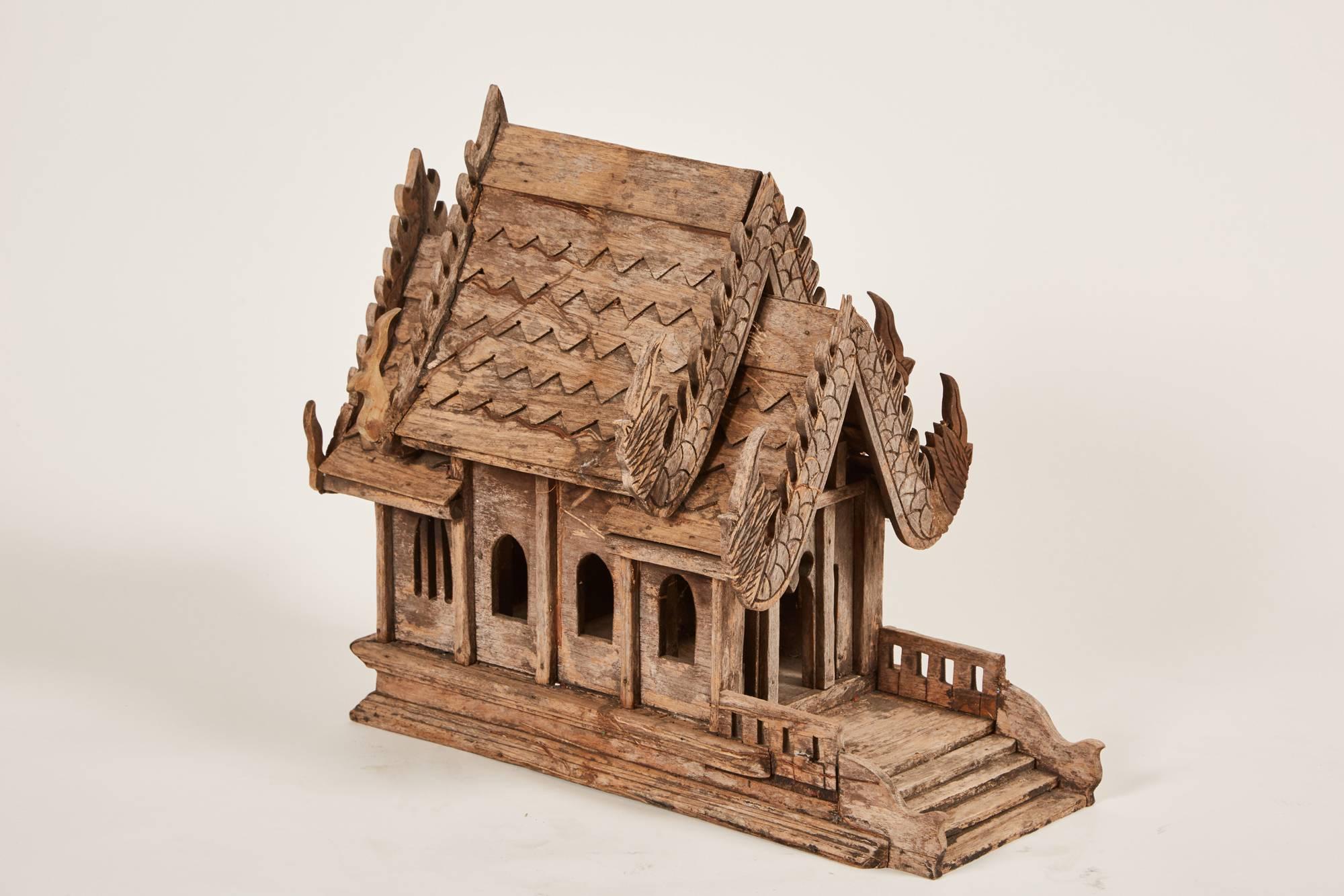 hindu temple in thailand made of teak wood