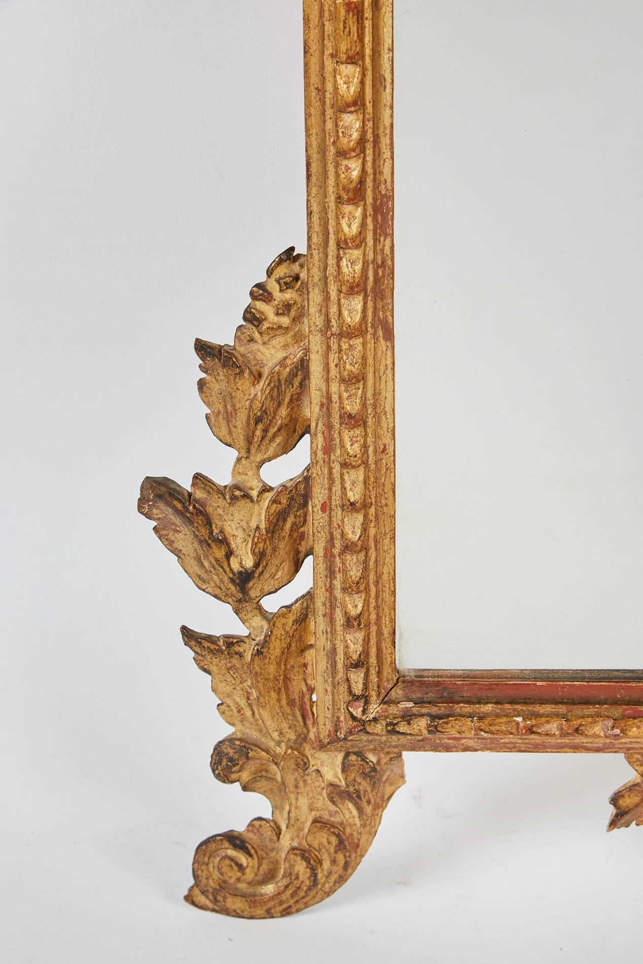 18th Century Carved French Regency Gilt Mirror In Good Condition In Pasadena, CA