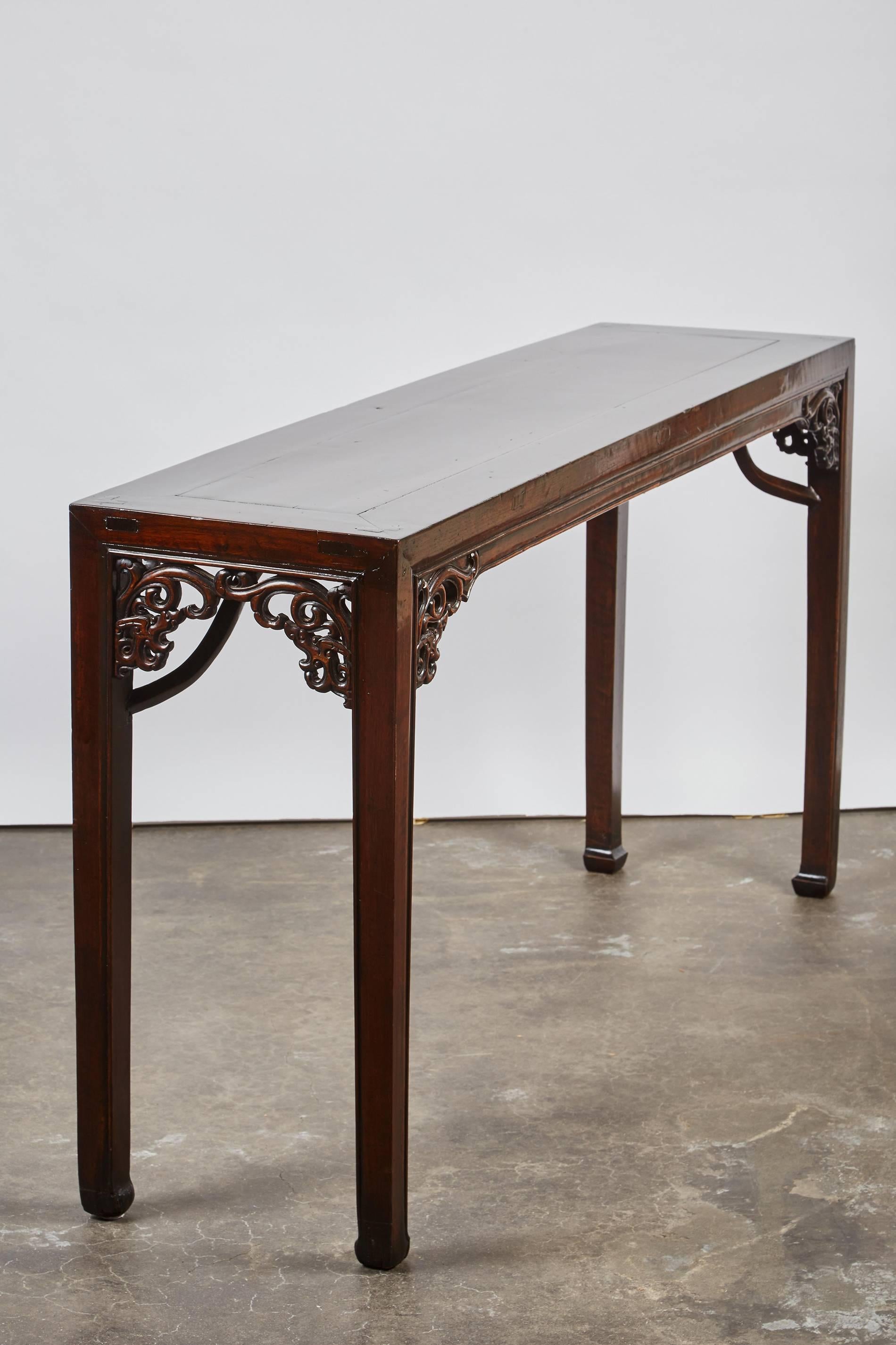 Qing One of a Kind 18th Century, Chinese Walnut Altar Table