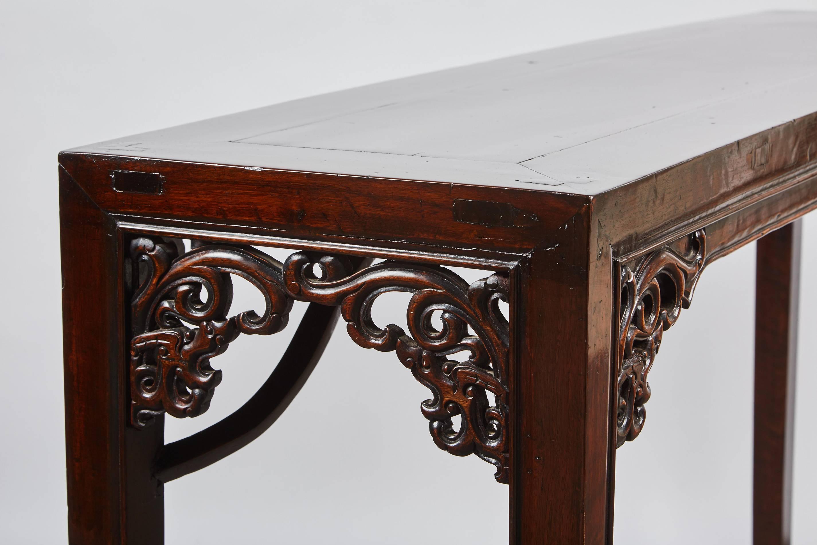 One of a Kind 18th Century, Chinese Walnut Altar Table 1