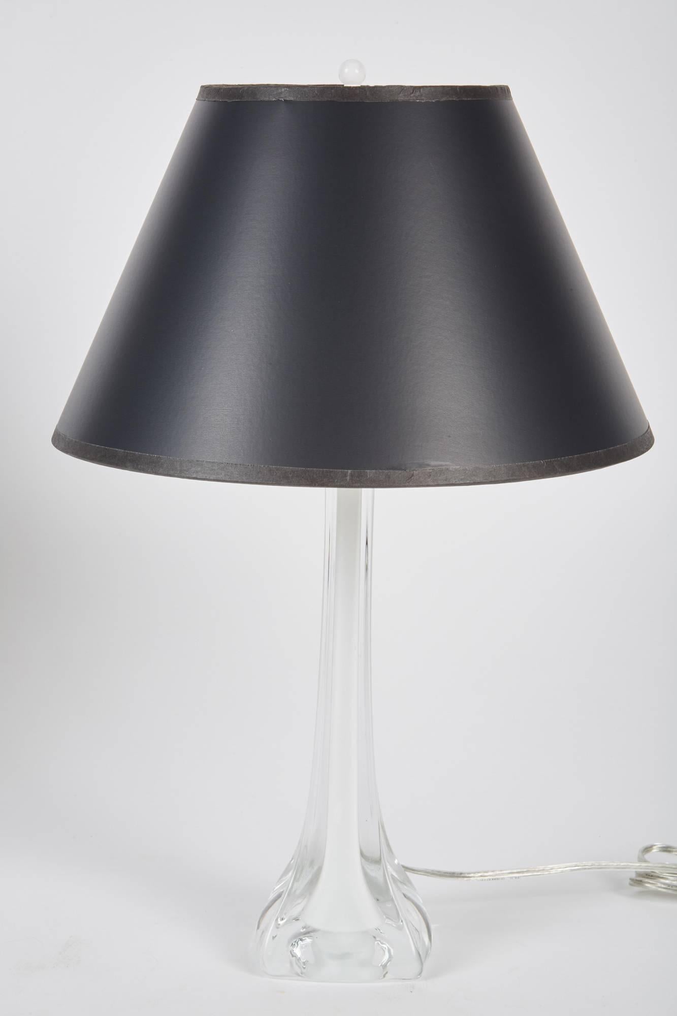 Mid-Century Modern 1960s Swedish White Orrefors Glass Lamps 