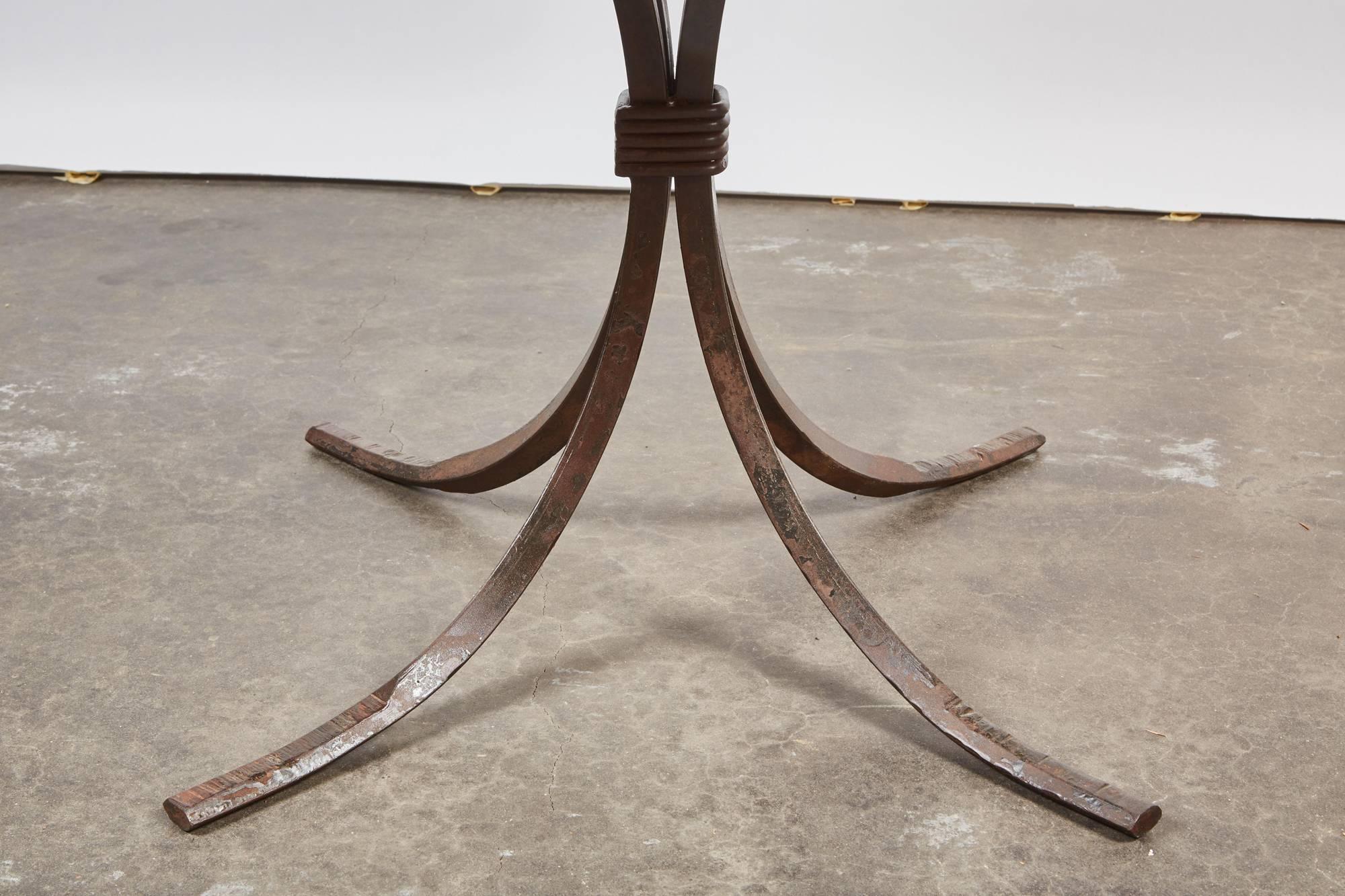 20th Century Indian Copper Top Table with Forged Iron Legs 4