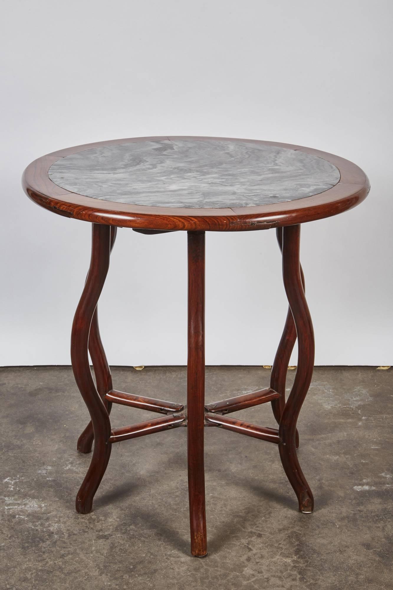 Qing Late 19th Century Chinese Round Rosewood Folding Table