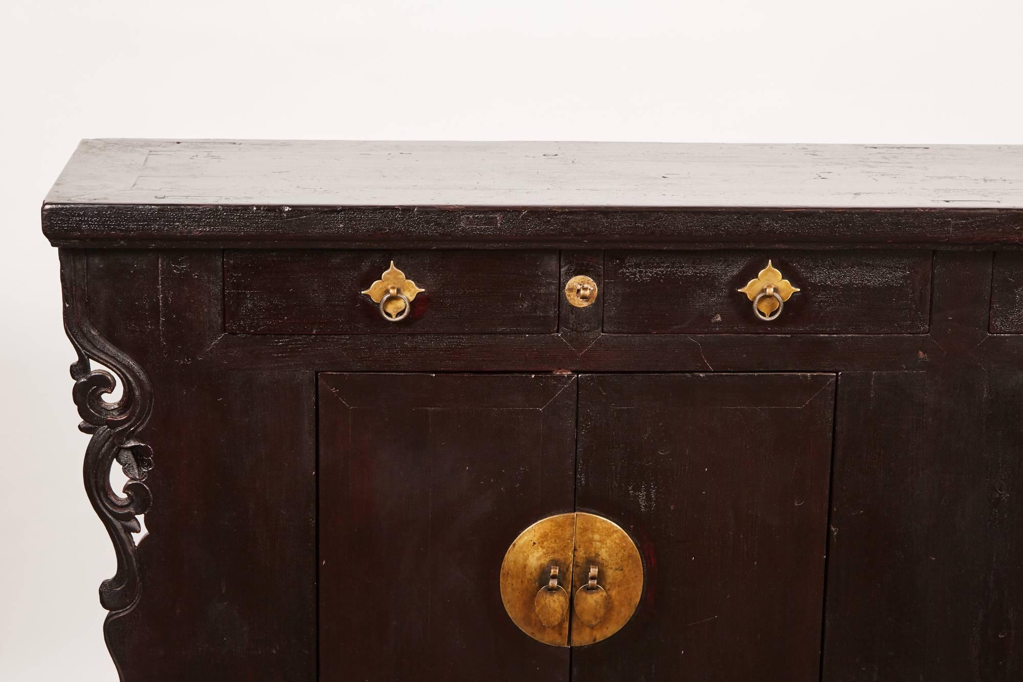 18th Century and Earlier 18th Century Two-Drawer Two-Door Narrow Sideboard