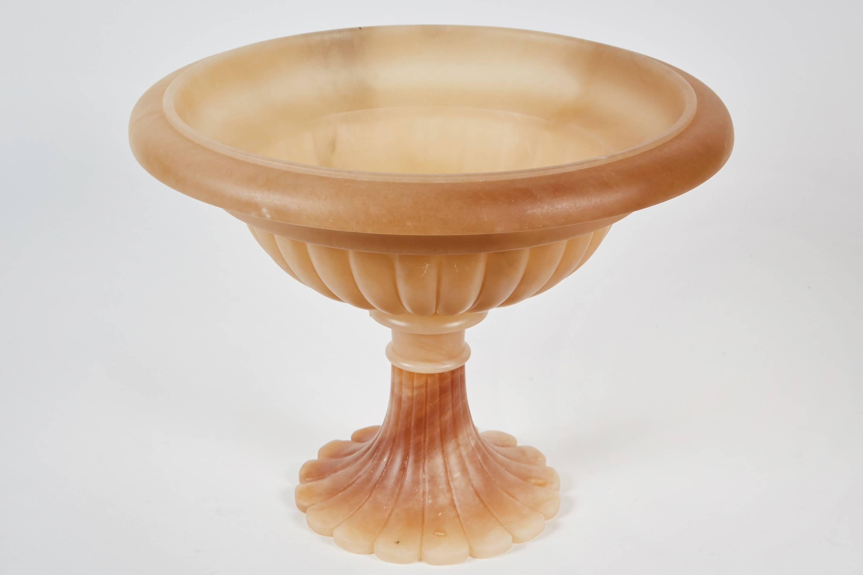 Neoclassical Carved Italian Alabaster Bowl